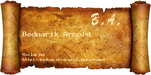 Bednarik Arnold névjegykártya